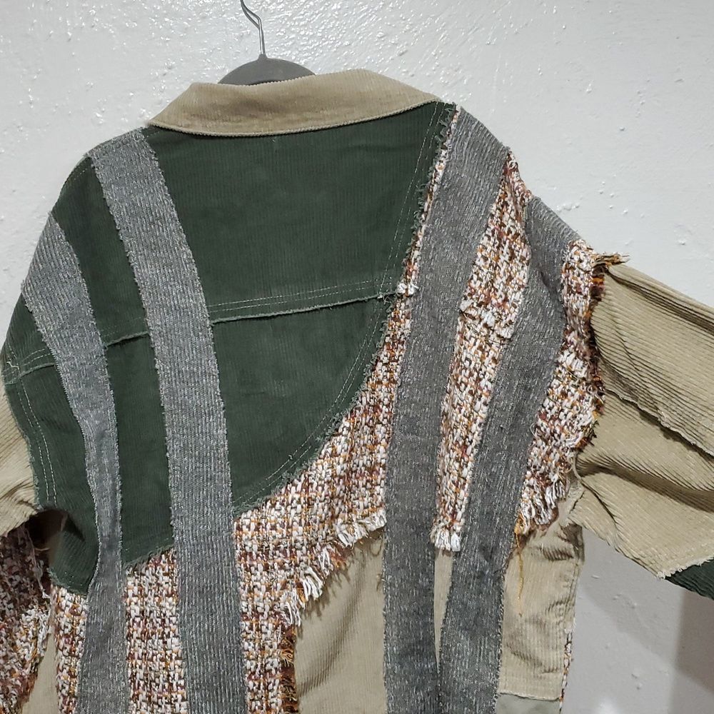 Pol Patchwork Button-Up Jacket Size M - image 8